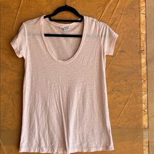 NWOT James Perse Deep Scoop Neck Blush Color Short Sleeve T-shirt Size X-Small